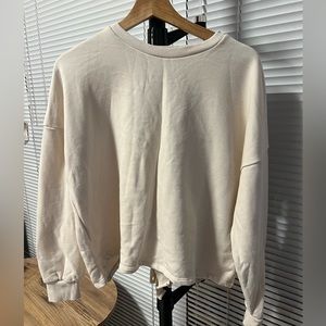 (New) Beige open back Sweater sweatshirt for size S, M and L